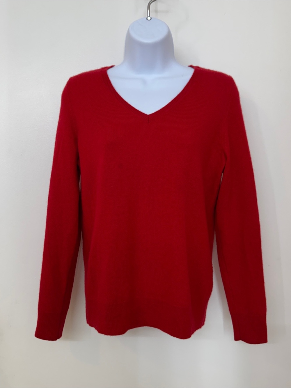 Talbots Petites Pure Cashmere Sweater Women's SP Red V-Neck Long Sleeve 100%